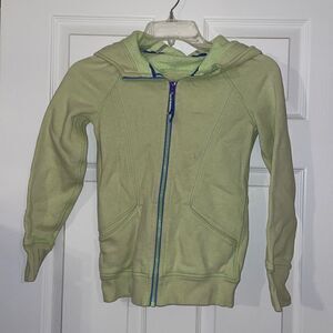 ✨Ivivva by Lululemon Athletica Lime Green and Purple Hooded Sweatshirt